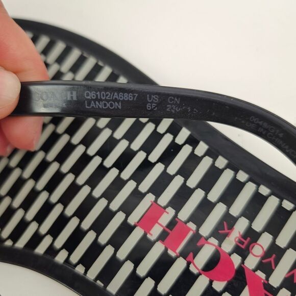 Coach Landon Black and Gold Sandals with Bow Detail 6B - Picture 5 of 5